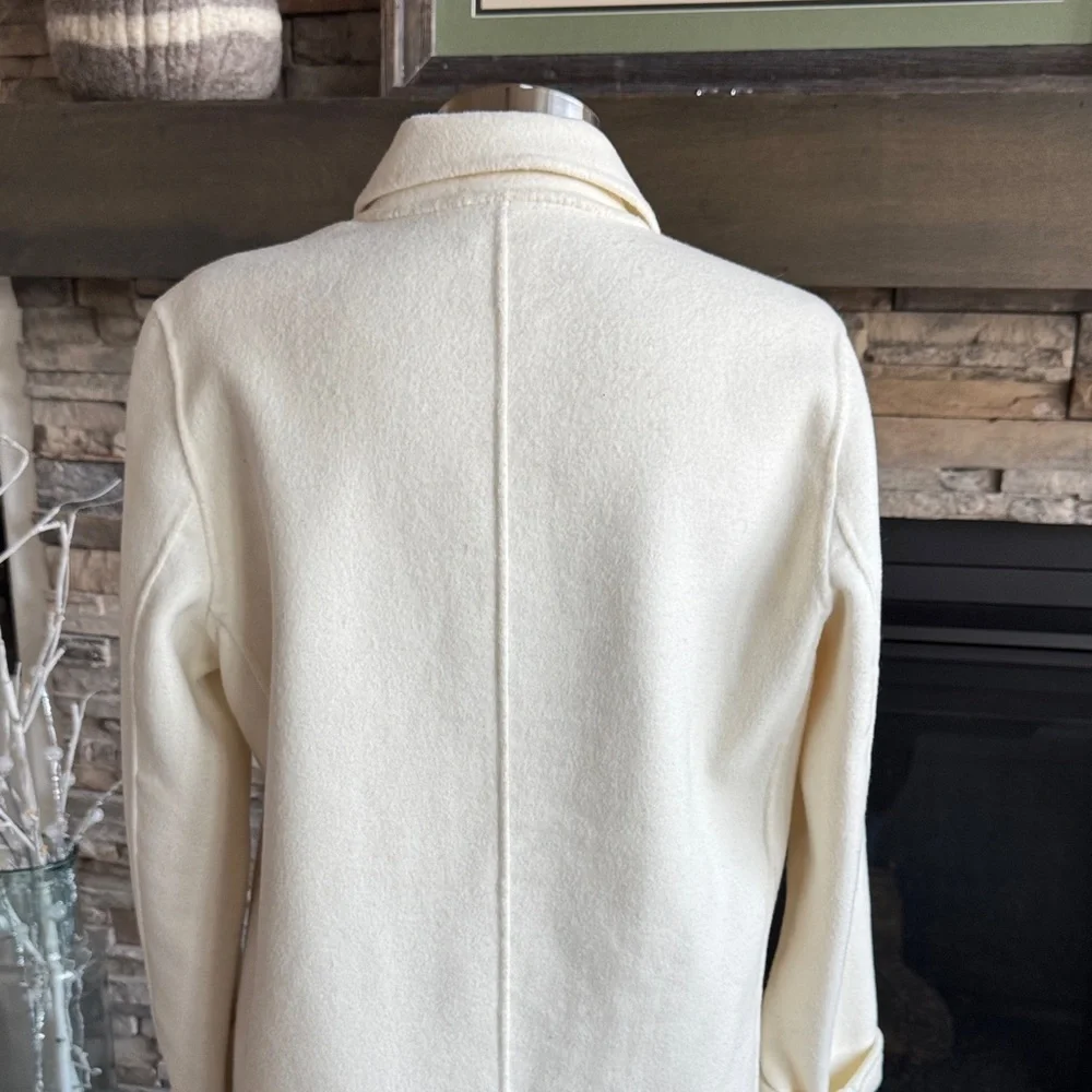 GAP Women's Cream Wool Trench Coat - Picture 7 of 13